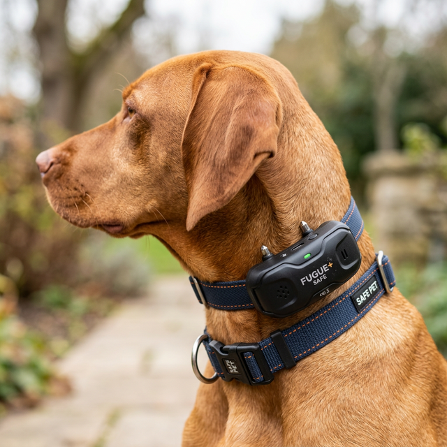 Aperçu d'un collier récepteur anti-fugue avec électrodes de stimulation