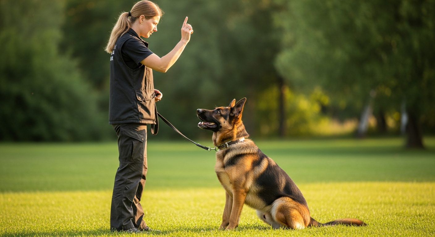 Éducation canine au rappel avec renforcement positif dans un parc