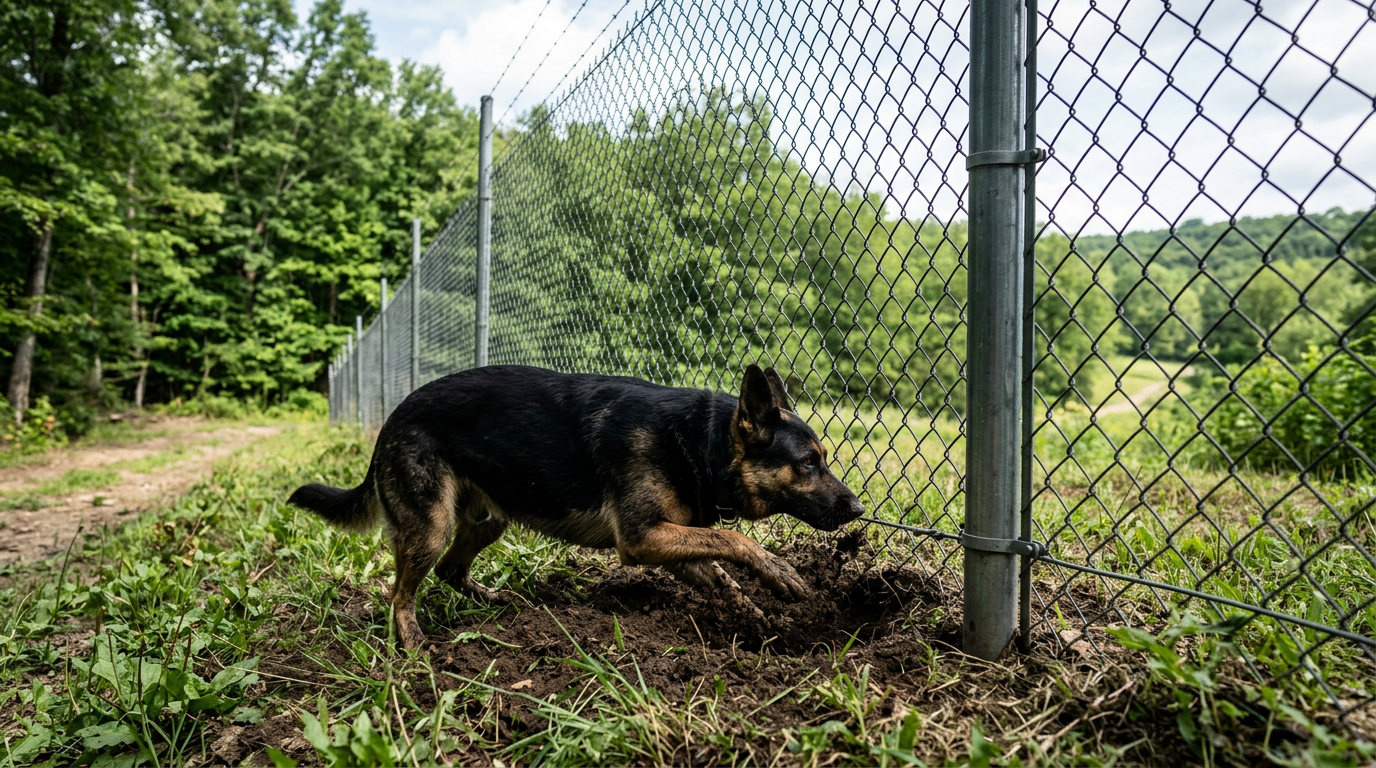Hauteur clôture chien fugueur : Guide expert 2025 : pourquoi la hauteur seule ne suffit pas pour un chien fugueur ?