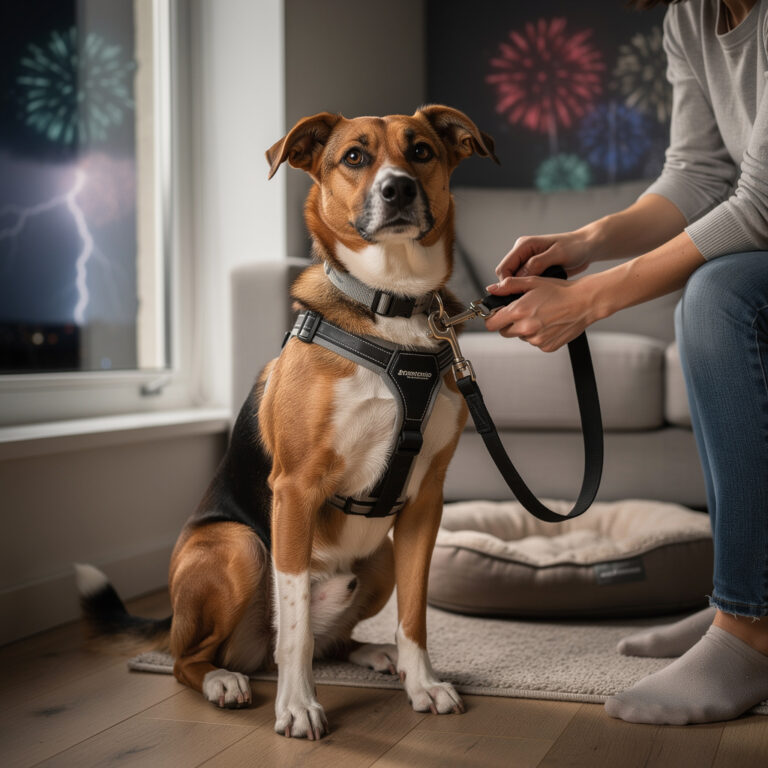 Mon chien fugue lors des orages ou feux d’artifice : solutions ?